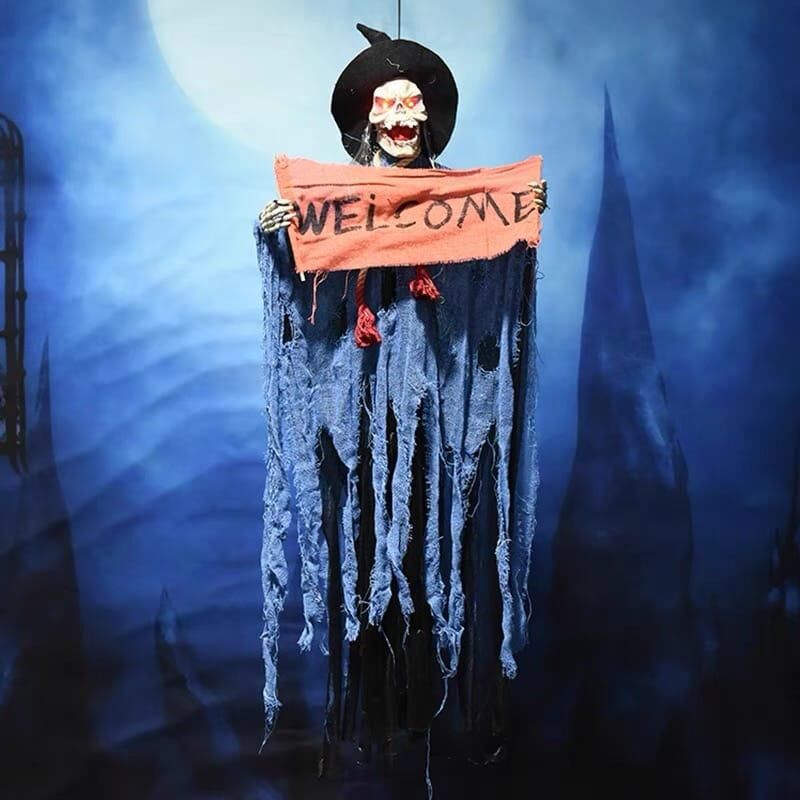 HALLOWEEN CADI ŞAPKALI İSKELET HAREKETLİ
