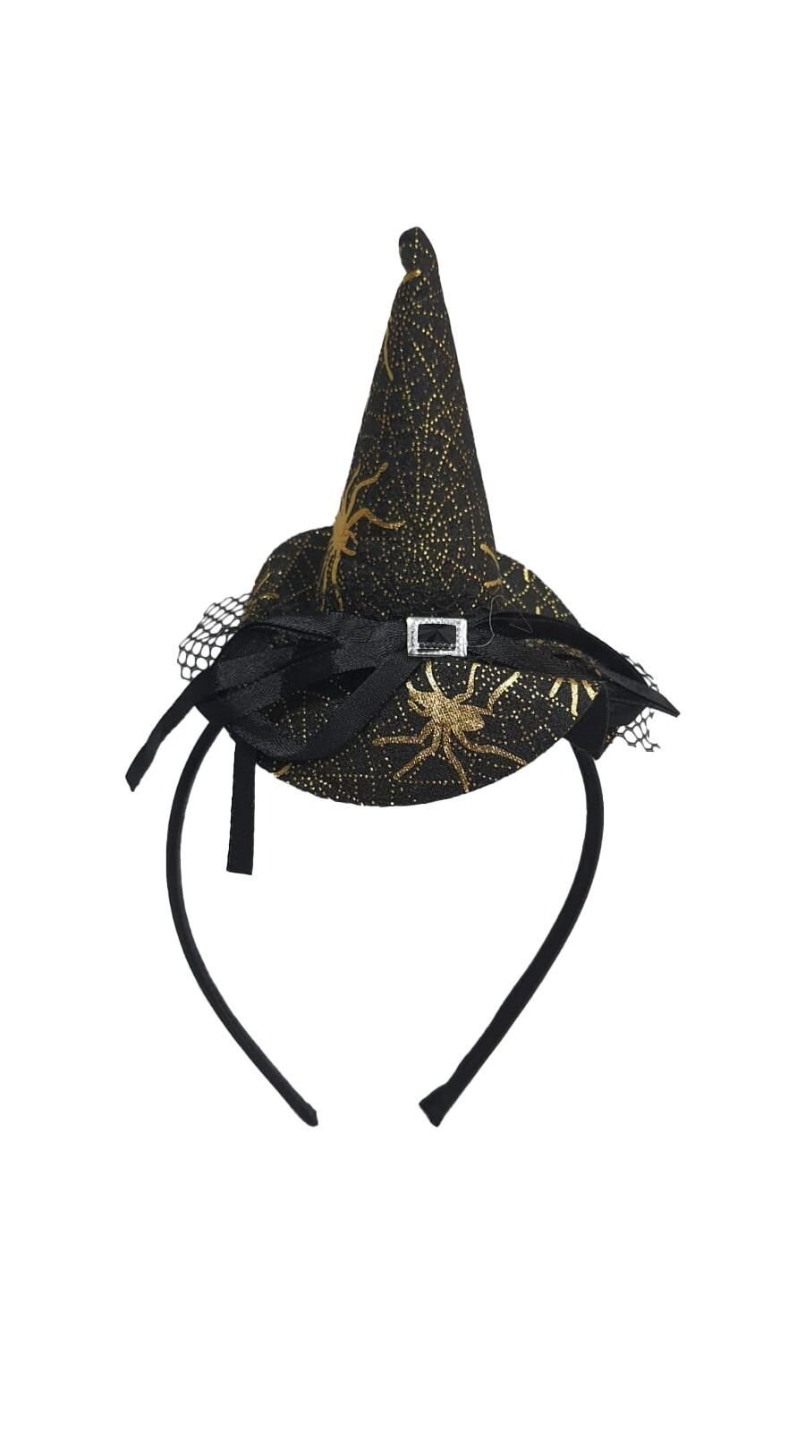 HALLOWEEN TAÇ CADI ŞAPKALI ALTIN 12 Lİ