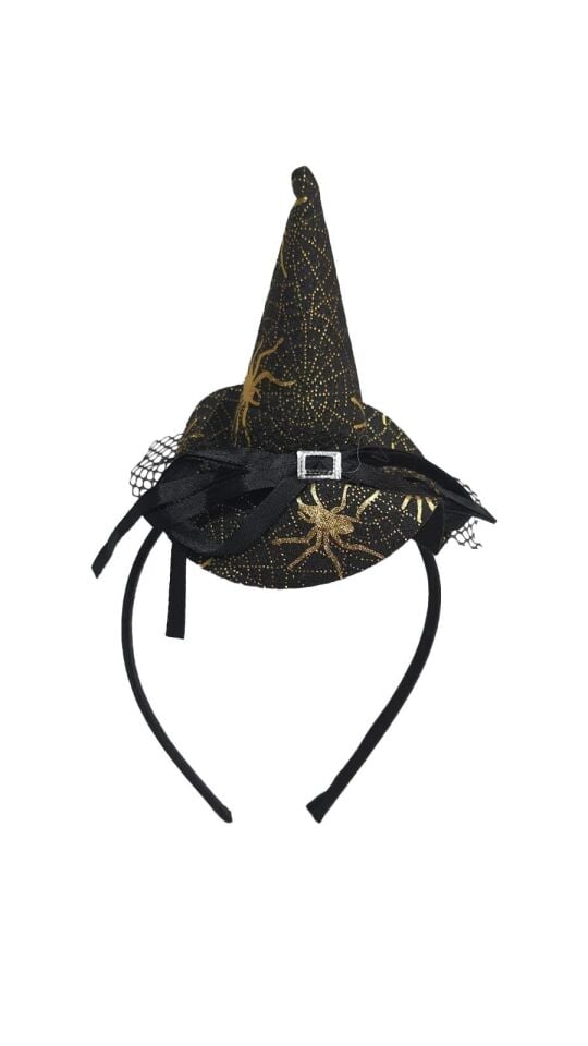 HALLOWEEN TAÇ CADI ŞAPKALI ALTIN 12 Lİ