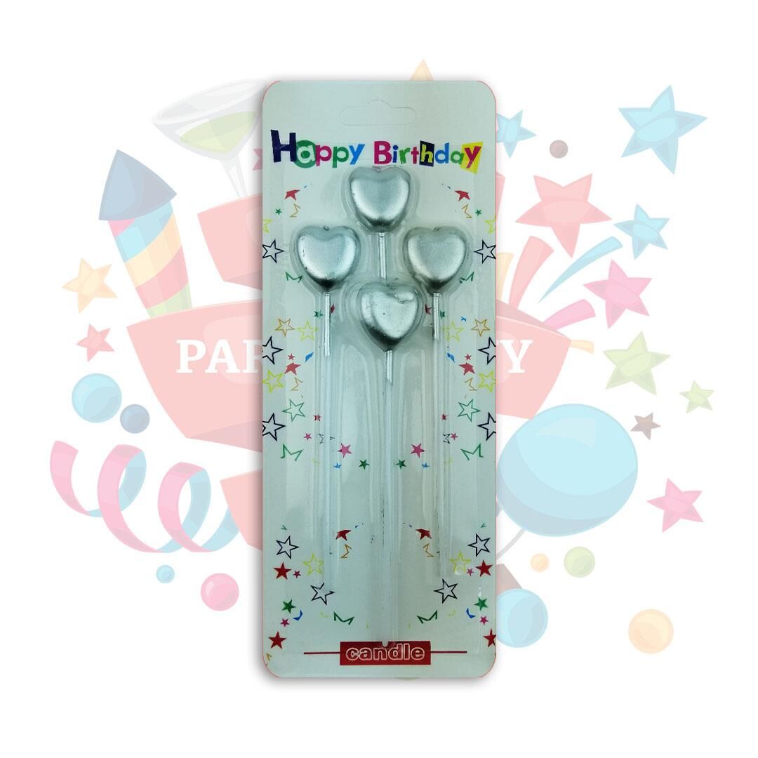 MUM KALP ÇUBUKLU METALİK GÜMÜŞ 4 LÜ