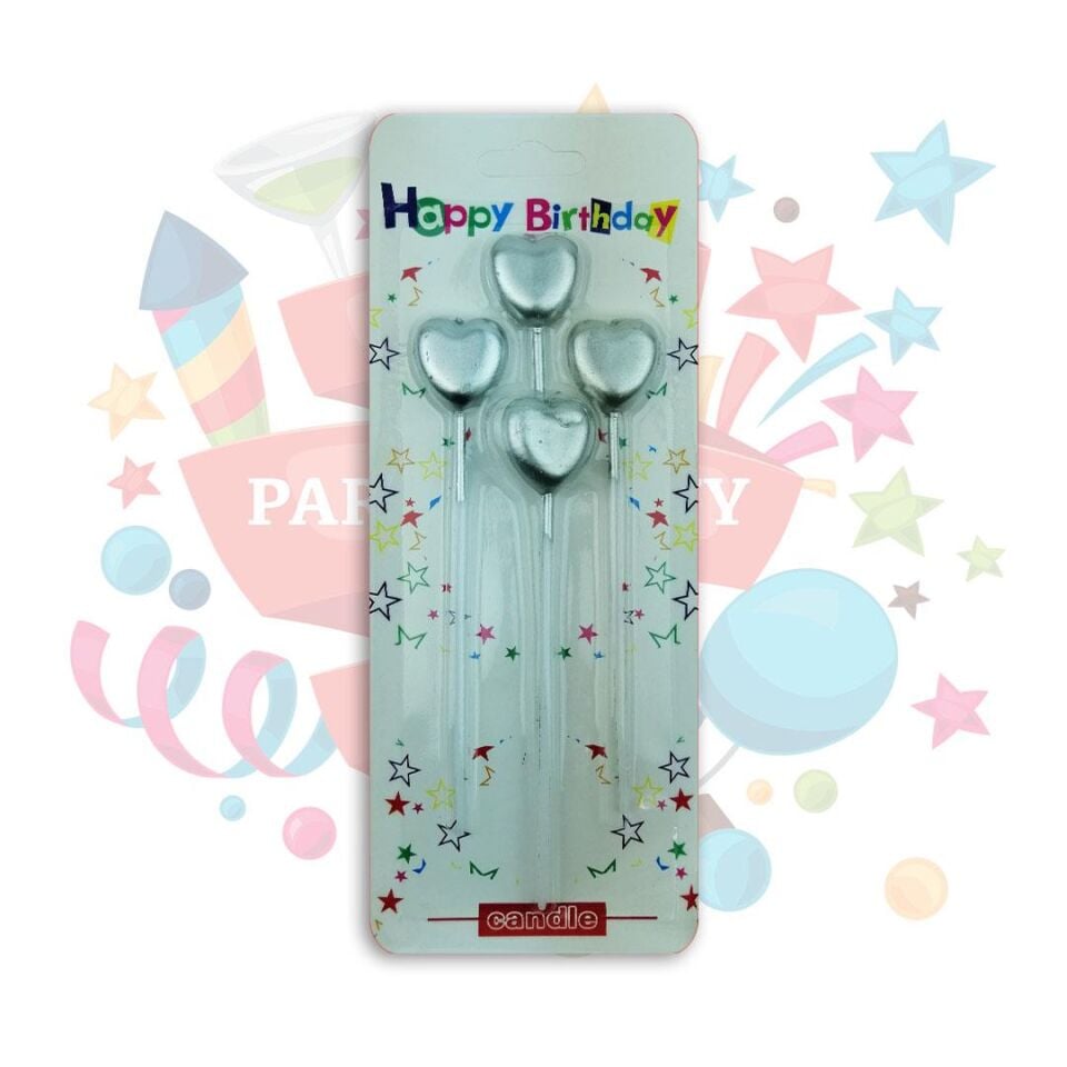 MUM KALP ÇUBUKLU METALİK GÜMÜŞ 4 LÜ