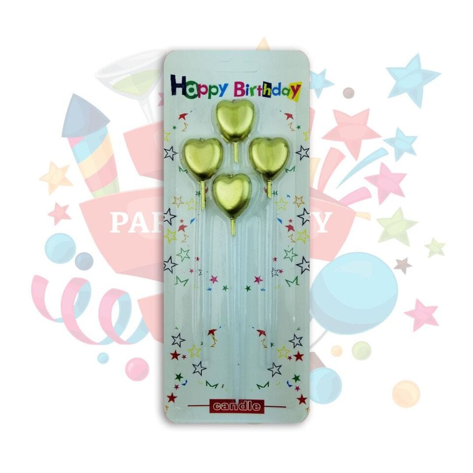 MUM KALP ÇUBUKLU METALİK ALTIN 4 LÜ