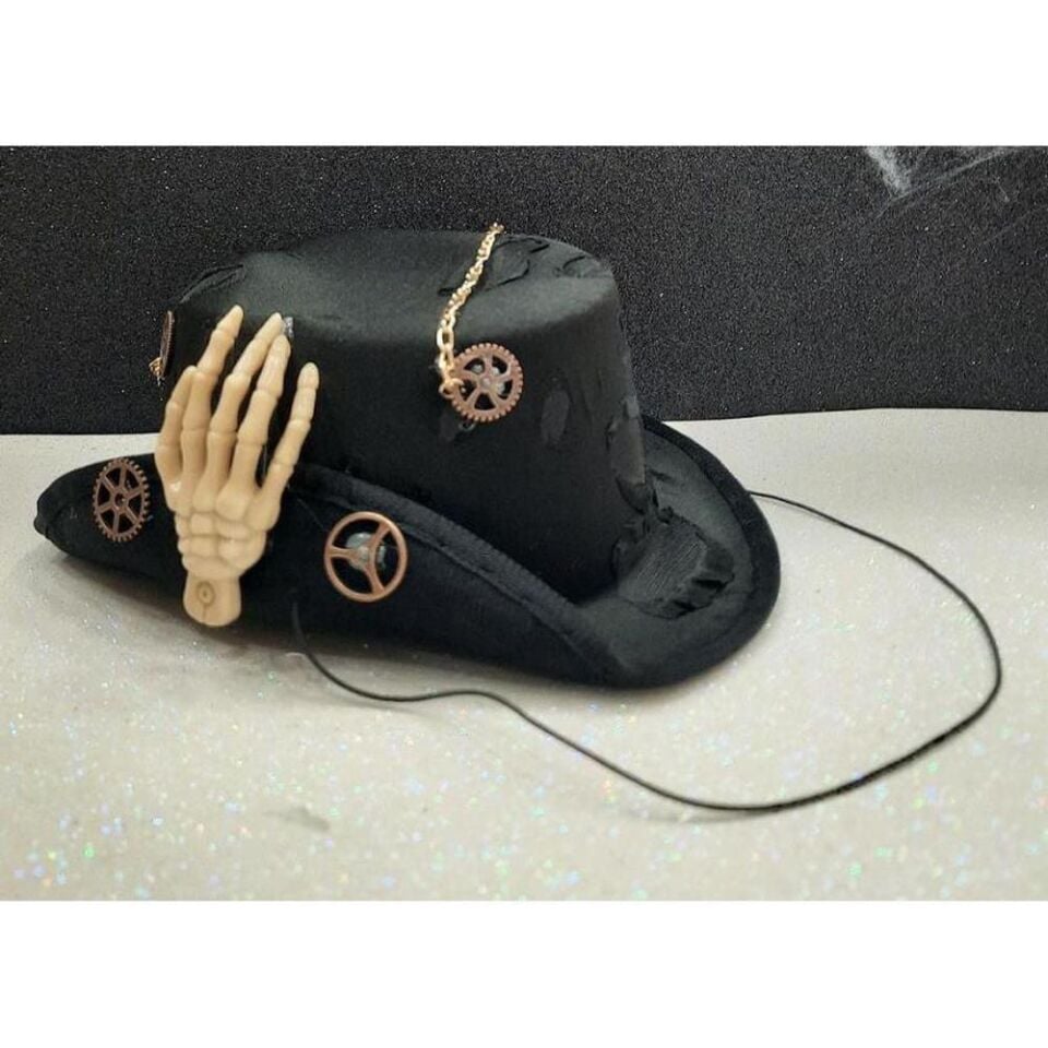 HALLOWEEN FOTR ŞAPKA İSKELET ELLİ SİYAH