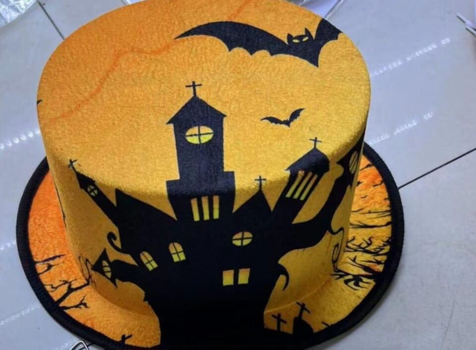 HALLOWEEN FOTR ŞAPKA PERİLİ EV BASKILI