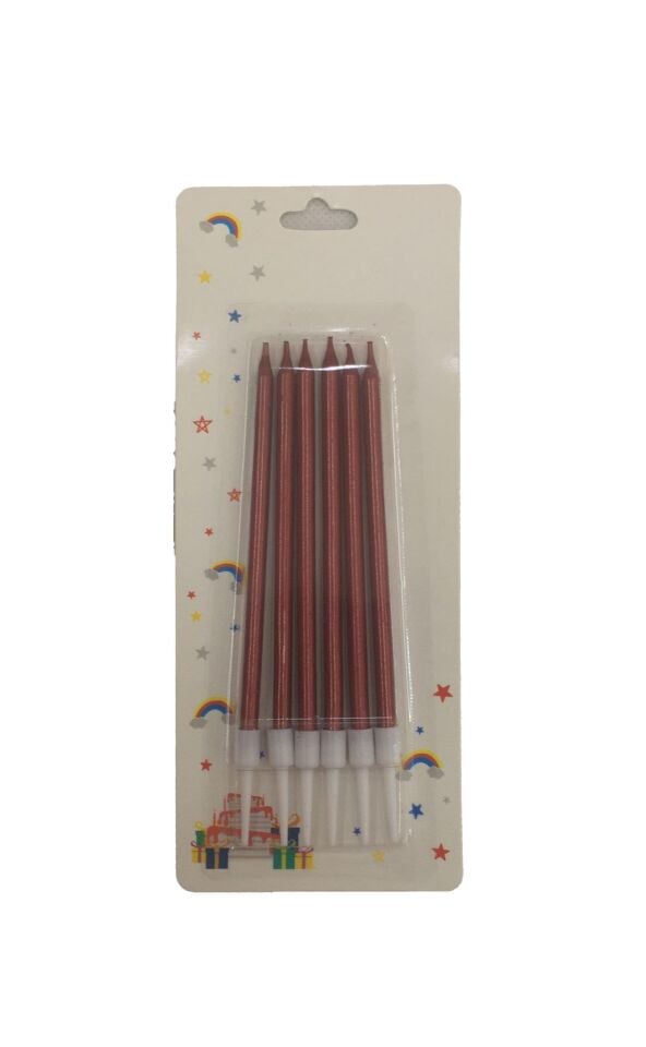 MUM İNCE UZUN KIRMIZI 6 LI