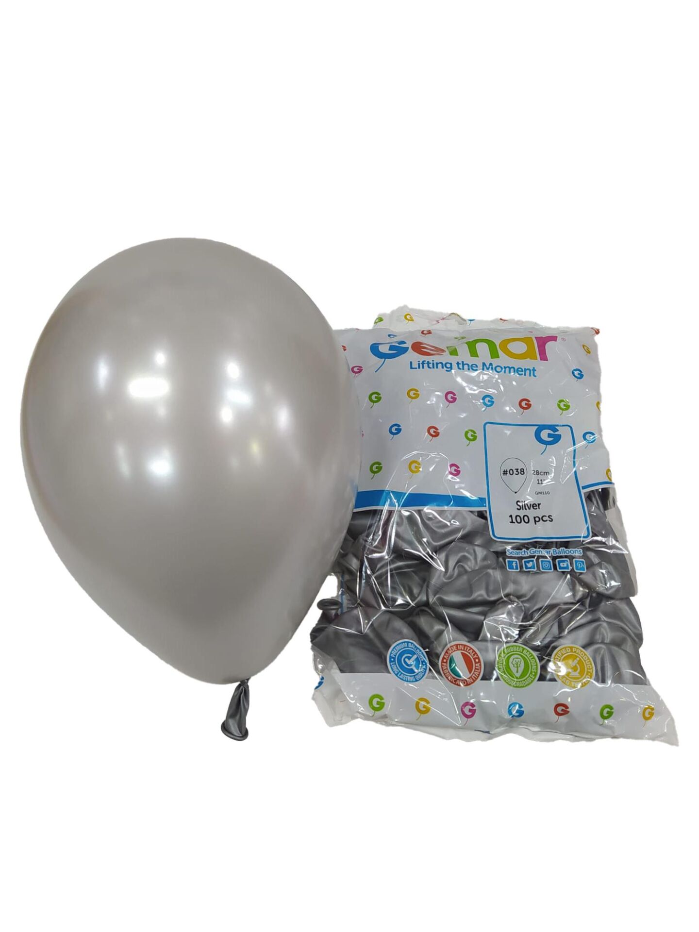 BALON METALİK GEMAR 100'LÜ GÜMÜŞ