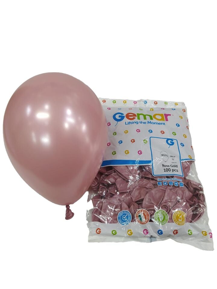 BALON METALİK GEMAR 100'LÜ ROSE GOLD