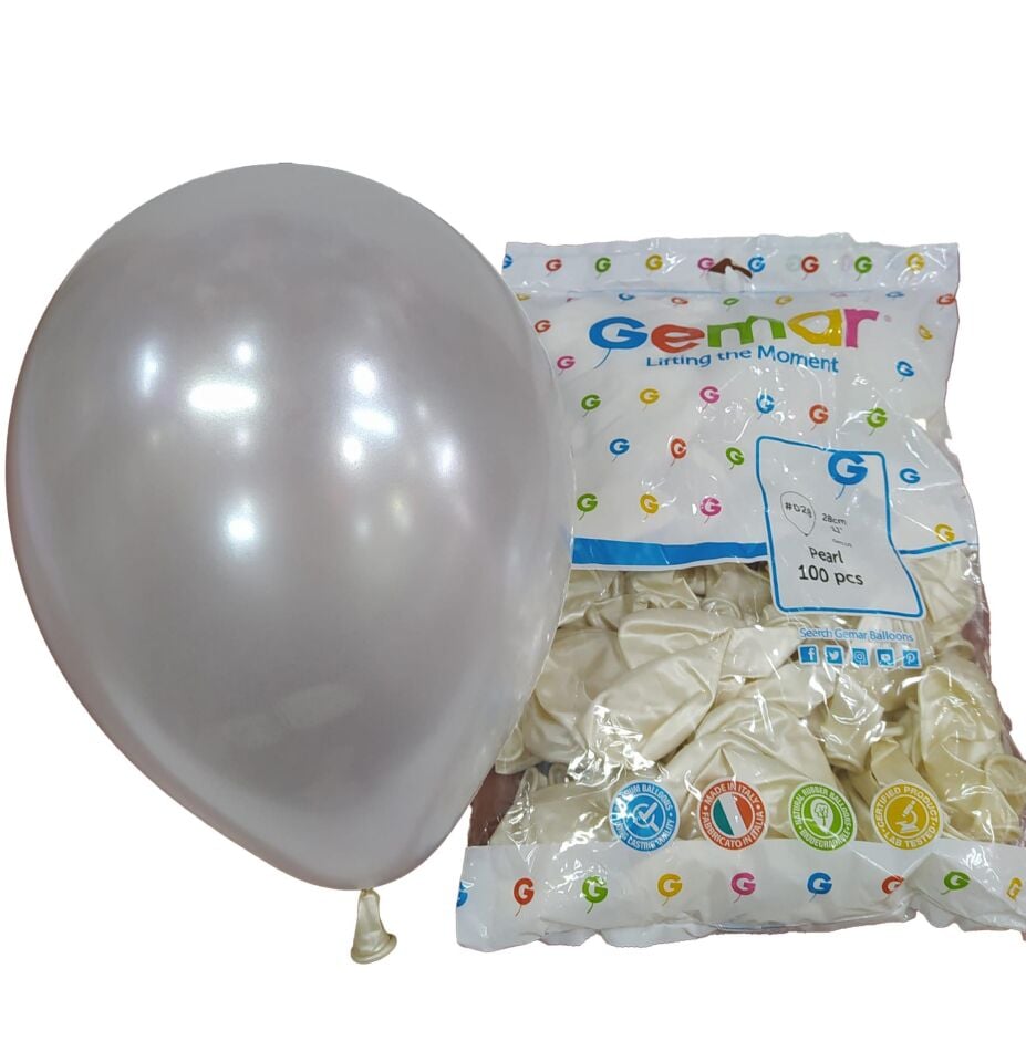 BALON METALİK GEMAR 100'LÜ BEYAZ