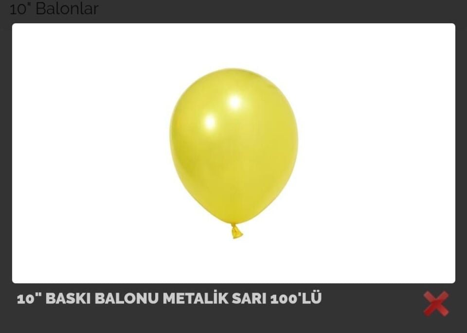 BALON 10'' METALİK SARI 100'LÜ