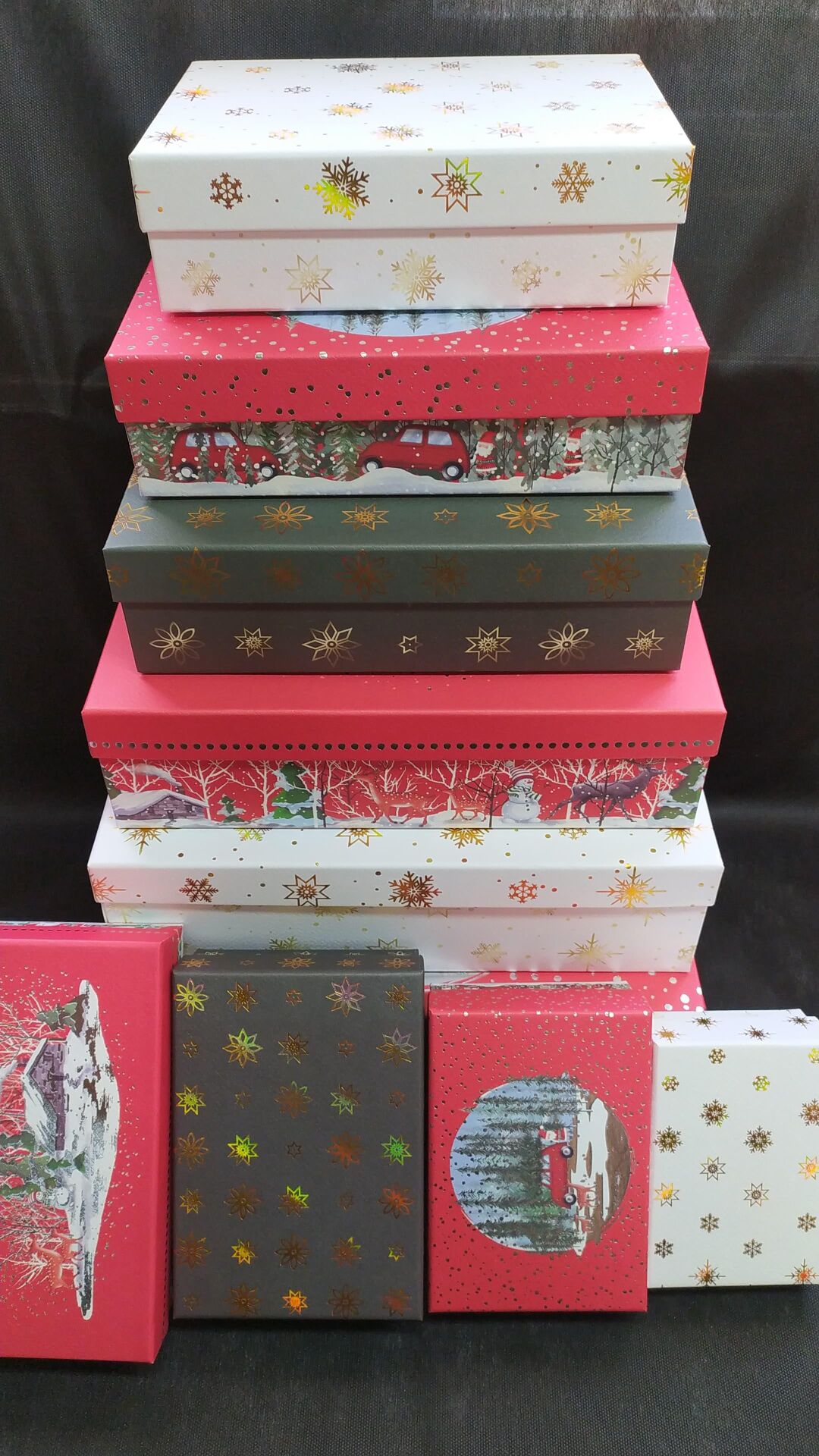 KUTU DİKDÖRTGEN 10 LU VARAKLI NOEL ARABALI