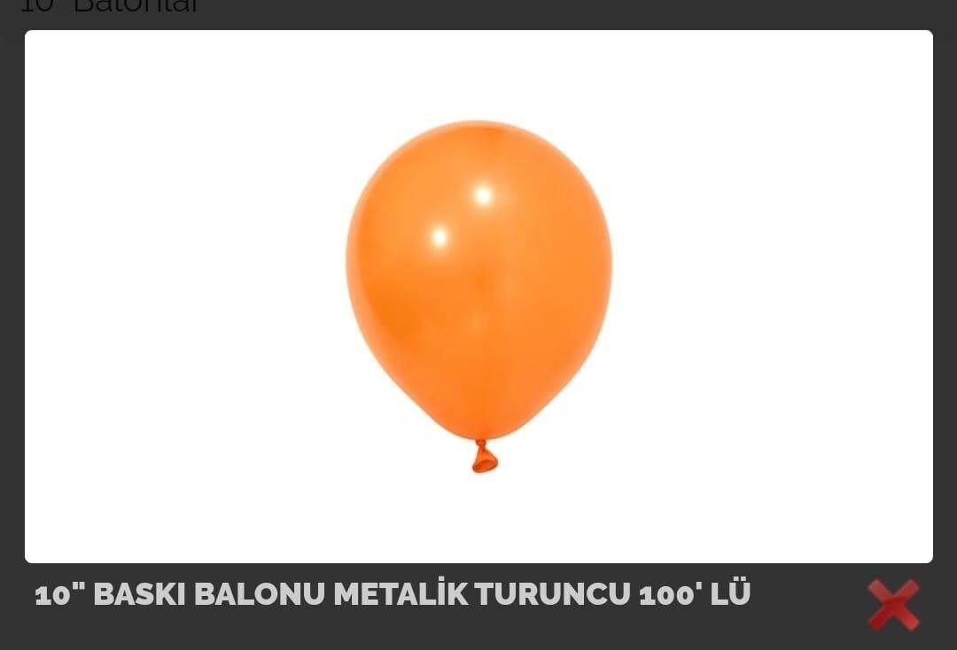 BALON 10'' METALİK TURUNCU 100'LÜ