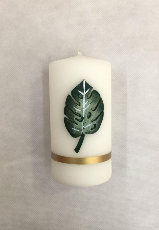 MUM TAKOZ YAPRAKLI BEYAZ ALTIN 12*5,8 CM ADP