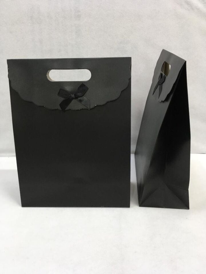 ÇANTA KARTON İTH. CIRTLI  SİYAH  24*12*31 12 Lİ