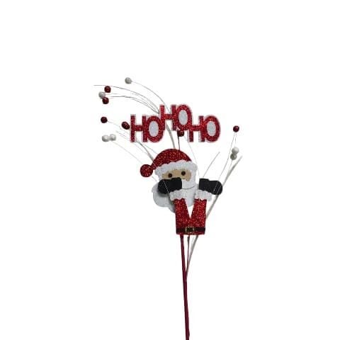 ÇUBUKLU HOHOHO NOEL BABA KIRMIZI BEYAZ TOPLU 70CM