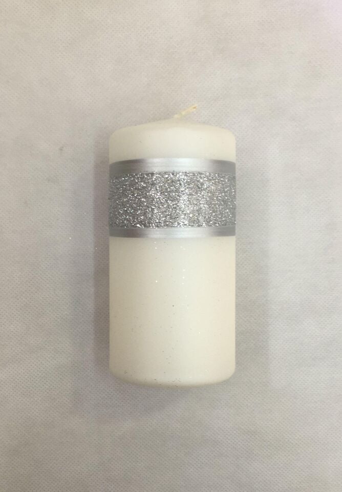 MUM TAKOZ GÜMÜŞ SİMLİ BEYAZ 12*6 CM ADP