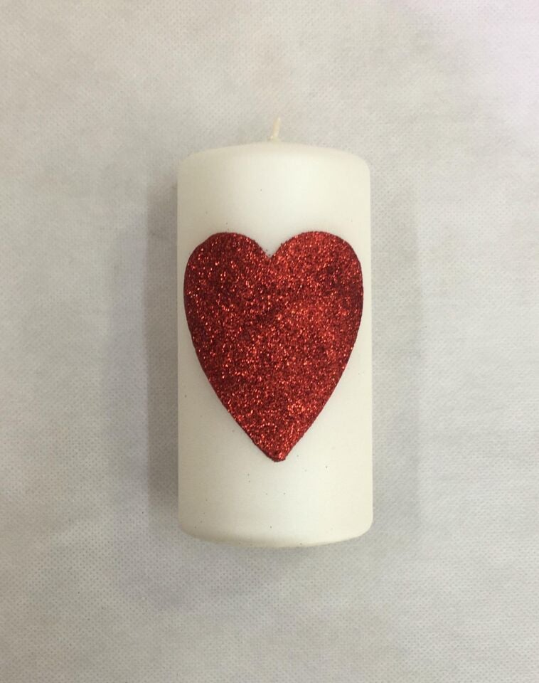 MUM TAKOZ SİMLİ KALP BEYAZ 12*6 CM ADP
