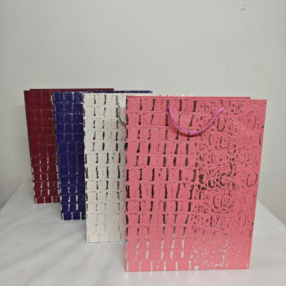 ÇANTA İP SAPLI İTHAL TİMSAH DESEN 31*42*12 12 Lİ