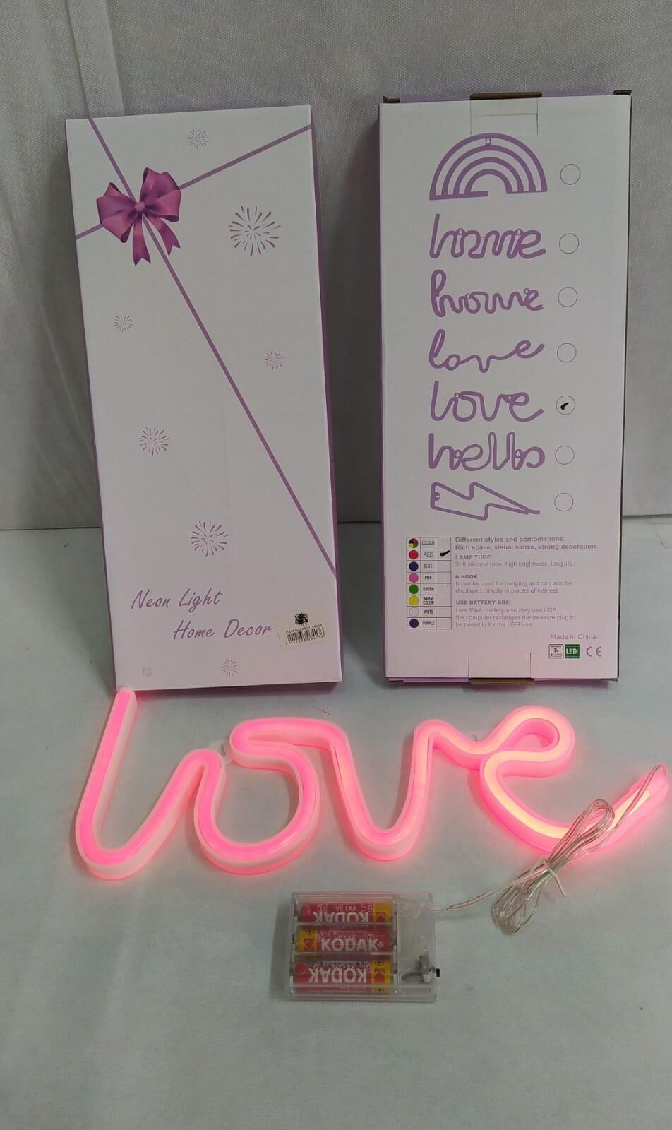 IŞIK PİLLİ LED EL YAZI LOVE 34*13 CM KIRMIZI