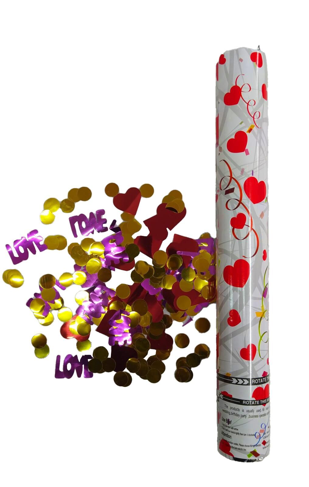 KONFETİ METALİK KALPLİ LOVE YAZILI İTHAL 40 CM